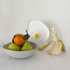 Assiettes Tatas (Blanc Brillant, Jaune)