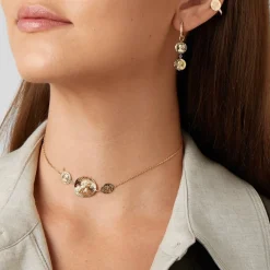 Boucle D'Oreille Double Piece Louise D'Or