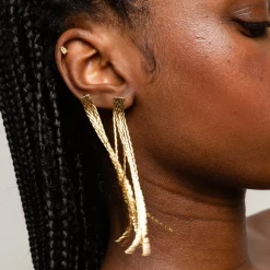 Boucles D'Oreilles Fines Fil D'Or