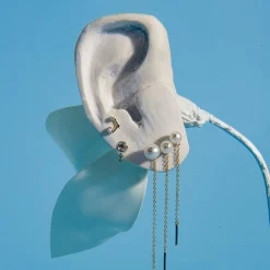 Mini Boucle D'Oreille Topaze Blanche