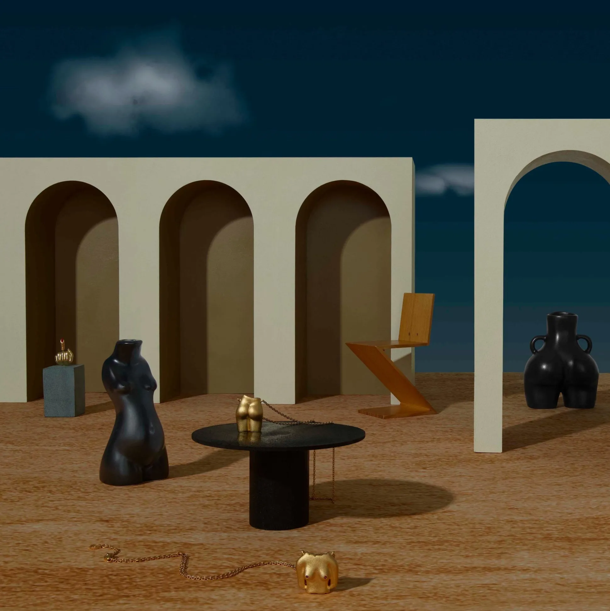 Paire De Salieres Et Poivrieres Pour Le Corps (Beige, Noir)