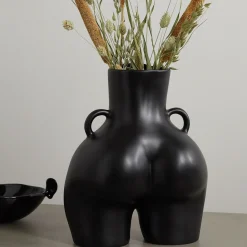 Vase Avec Poignees D'Amour (Noir)
