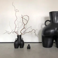 Vase Avec Poignees D'Amour (Noir)