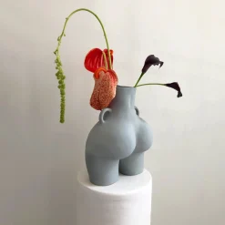 Vase Avec Poignees D'Amour (Gris Clair)