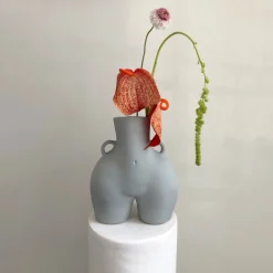Vase Avec Poignees D'Amour (Gris Clair)