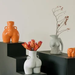 Vase Avec Poignees D'Amour (Gris Clair)